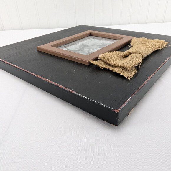 Creative Co-op Wooden Frame Holds 7" x 5" Black Twine Bow Wall Hanging Decor - Picture 6 of 9